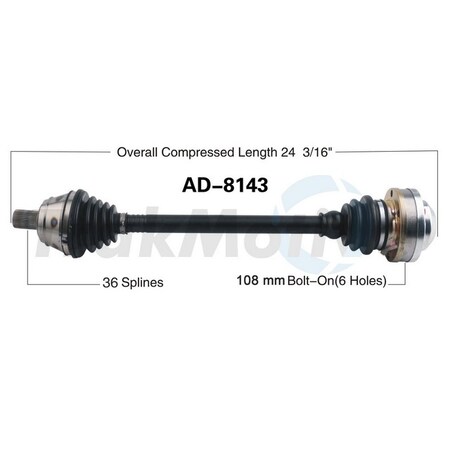 Surtrack Axle Cv Axle Shaft, Ad-8143 AD-8143